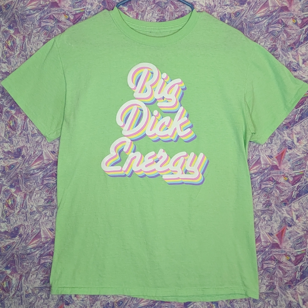 Spencer's Light Green Big D Energy Graphic T-shirt Size M NWOT